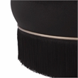 Maklaine Modern Contemporary Velvet Ottoman in Retro Black Finish