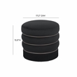 Maklaine Modern Contemporary Velvet Ottoman in Retro Black Finish