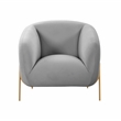 Maklaine Modern Contemporary Gray Finish Velvet Accent Chair