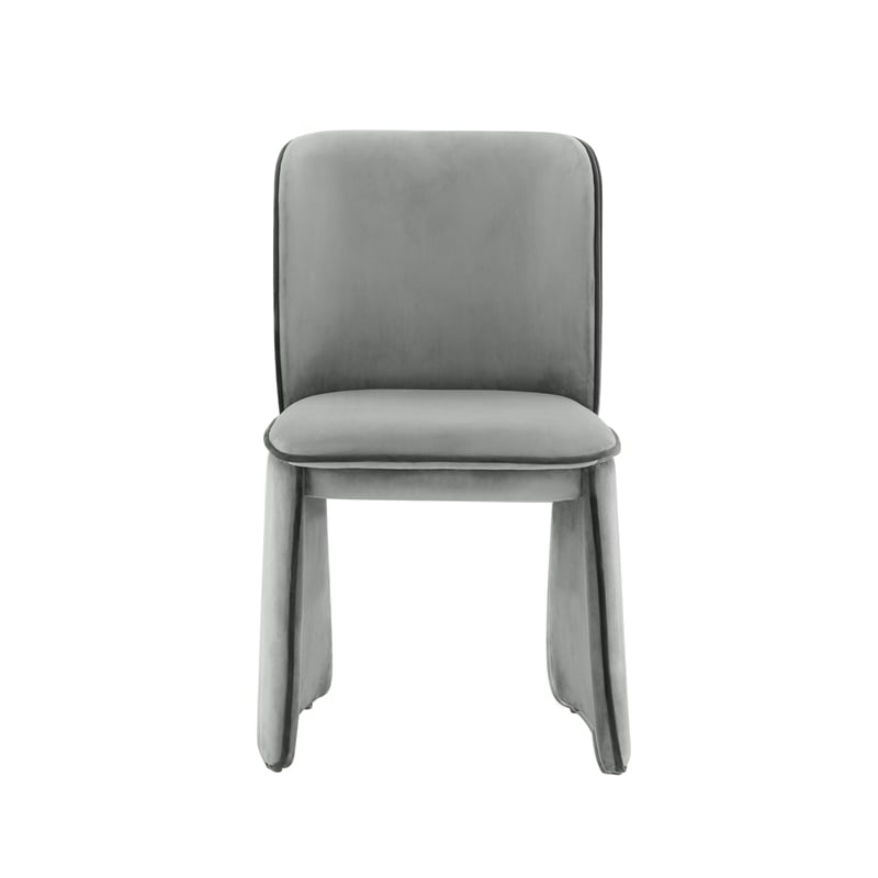 Maklaine Modern Contemporary Gray Finish Velvet Dining Chair