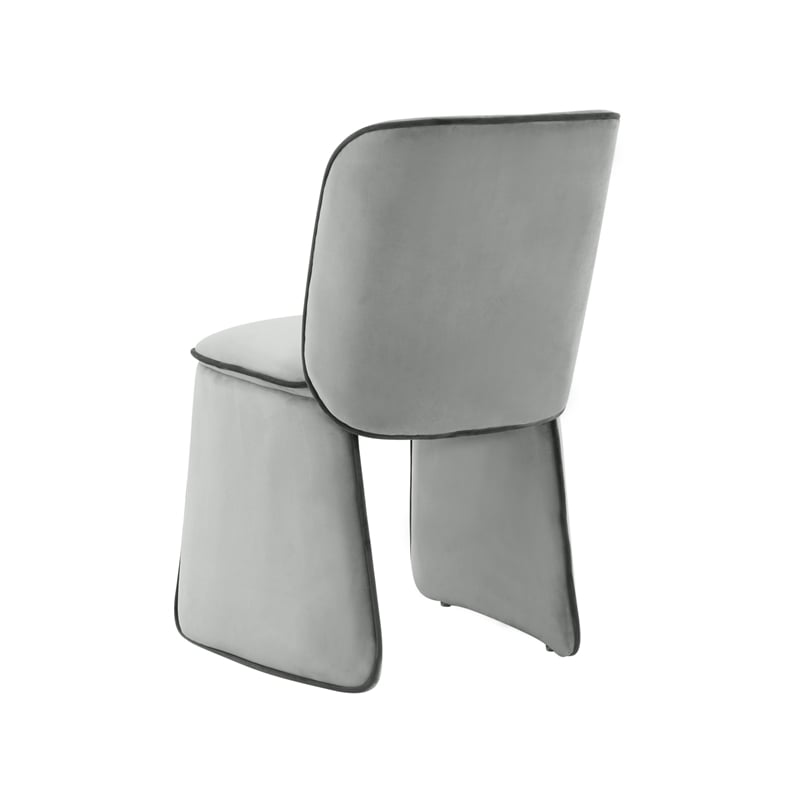 Maklaine Modern Contemporary Gray Finish Velvet Dining Chair