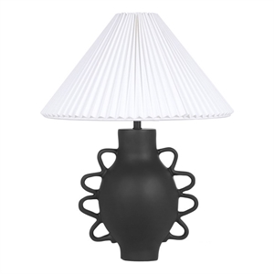 Maklaine Modern Contemporary Black Finish Pleated Table Lamp