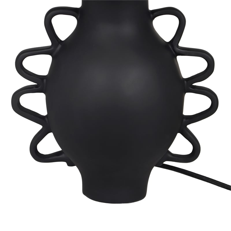 Maklaine Modern Contemporary Black Finish Pleated Table Lamp