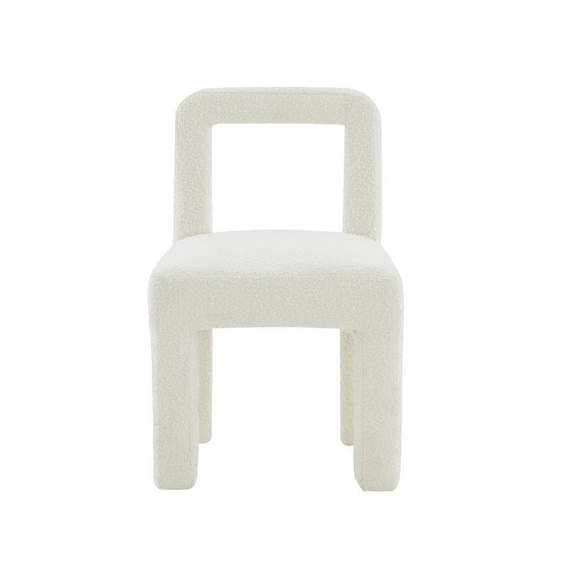 Maklaine Modern Contemporary Hazel Cream Boucle Dining Chair