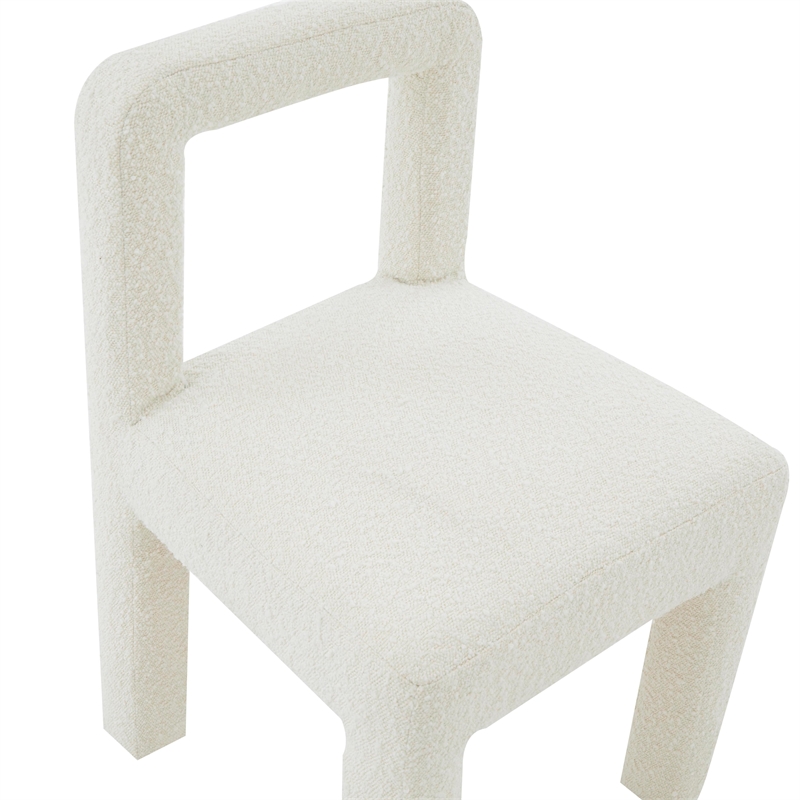 Maklaine Modern Contemporary Hazel Cream Boucle Dining Chair