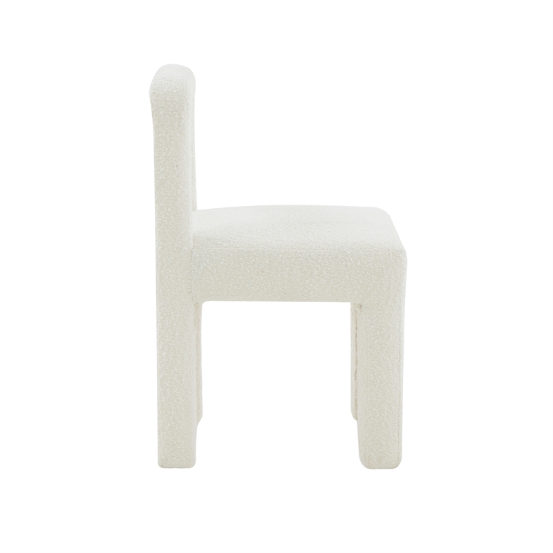 Maklaine Modern Contemporary Hazel Cream Boucle Dining Chair