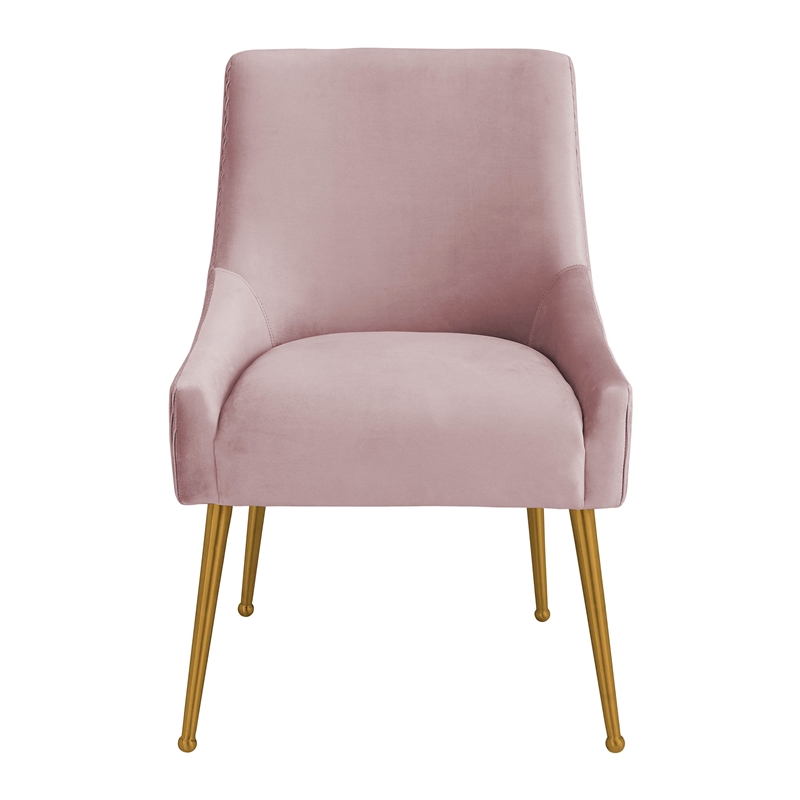 Maklaine Modern Contemporary Pleated Mauve Velvet Side Chair