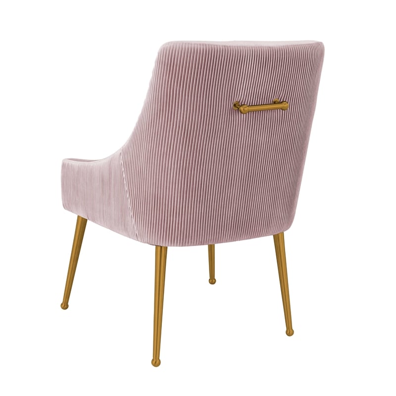 Maklaine Modern Contemporary Pleated Mauve Velvet Side Chair