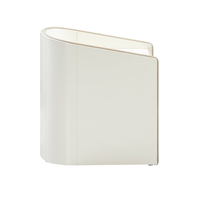 Maklaine 1-Drawer Transitional Wood Nightstand in Cream/Blue