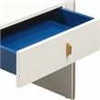Maklaine 1-Drawer Transitional Wood Nightstand in Cream/Blue