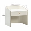 Maklaine 1-Drawer Transitional Wood Nightstand in Cream/Blue