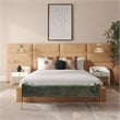 Maklaine 1-Drawer Transitional Wood Nightstand in Cream/Blue