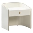 Maklaine 1-Drawer Transitional Wood Nightstand in Cream/Blue
