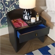 Maklaine 1-Drawer Transitional Wood Nightstand in Black/Blue