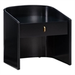 Maklaine 1-Drawer Transitional Wood Nightstand in Black/Blue