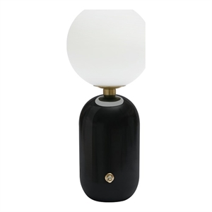 Maklaine Modern Contemporary Glass Table Lamp in Black Finish