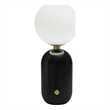 Maklaine Modern Contemporary Glass Table Lamp in Black Finish