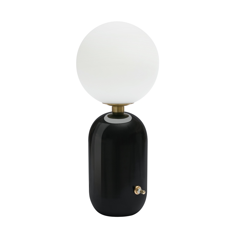 Maklaine Modern Contemporary Glass Table Lamp in Black Finish