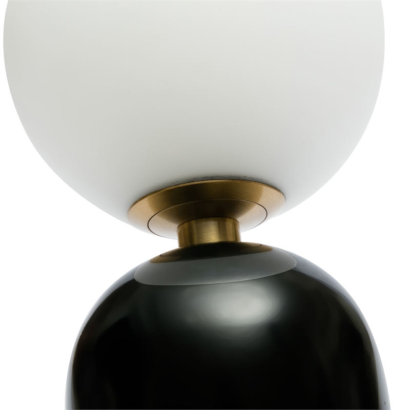 Maklaine Modern Contemporary Glass Table Lamp in Black Finish