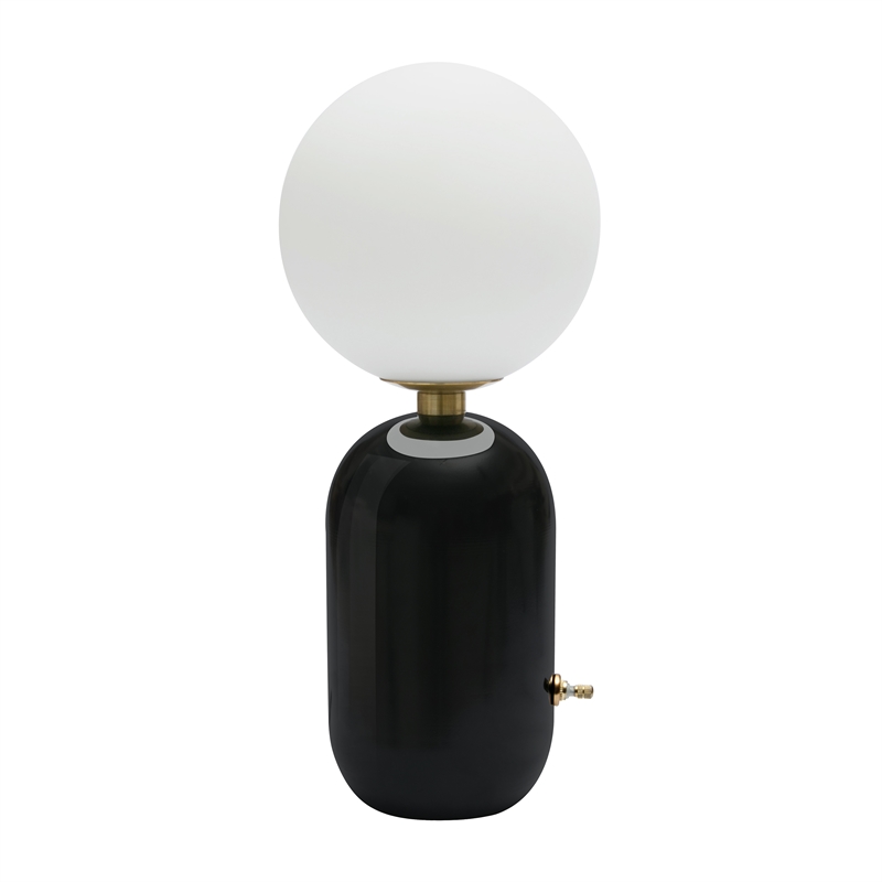 Maklaine Modern Contemporary Glass Table Lamp in Black Finish