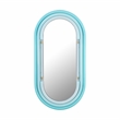 Maklaine Modern Contemporary Metal Wall Mirror in Blue Finish