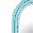 Maklaine Modern Contemporary Metal Wall Mirror in Blue Finish