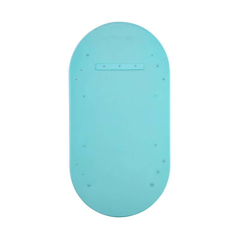 Maklaine Modern Contemporary Metal Wall Mirror in Blue Finish