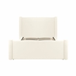Maklaine Modern Contemporary Velvet Queen Bed in Cream Finish