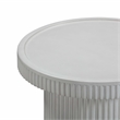 Maklaine Modern Contemporary Stone Side Table in White Finish