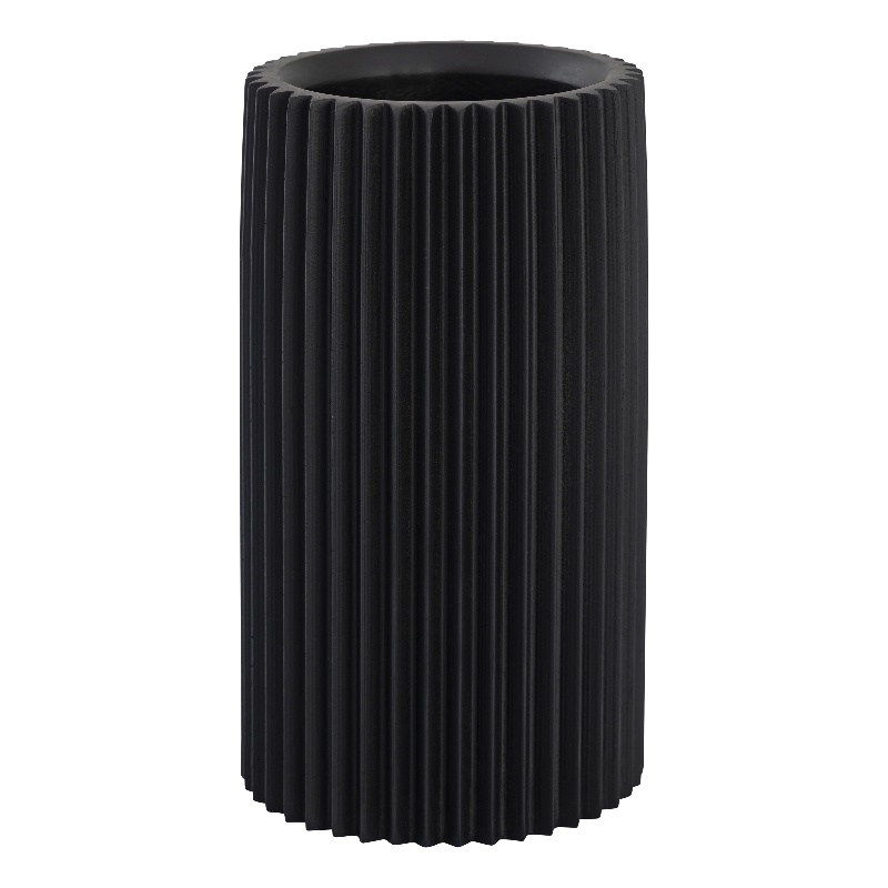 Maklaine Modern Contemporary Black Finish Concrete Table Vase