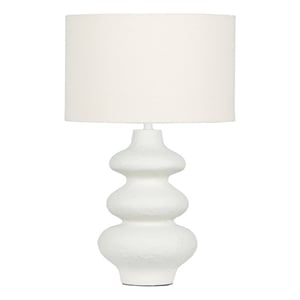 Maklaine Modern Contemporary Cream Finish Textured Table Lamp