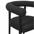 Maklaine Modern Contemporary Black Finish Boucle Dining Chair