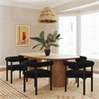 Maklaine Modern Contemporary Black Finish Boucle Dining Chair