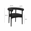 Maklaine Modern Contemporary Black Finish Boucle Dining Chair