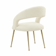 Maklaine Modern Contemporary Cream Boucle Fabric Dining chair