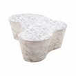Maklaine Modern Contemporary White Marble Finish Coffee Table