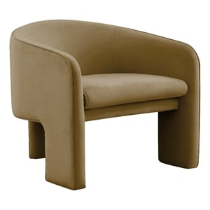 Maklaine Modern Contemporary Brown Finish Velvet Accent Chair