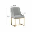 Maklaine Modern Contemporary Gray Pleated Velvet Dining Chair