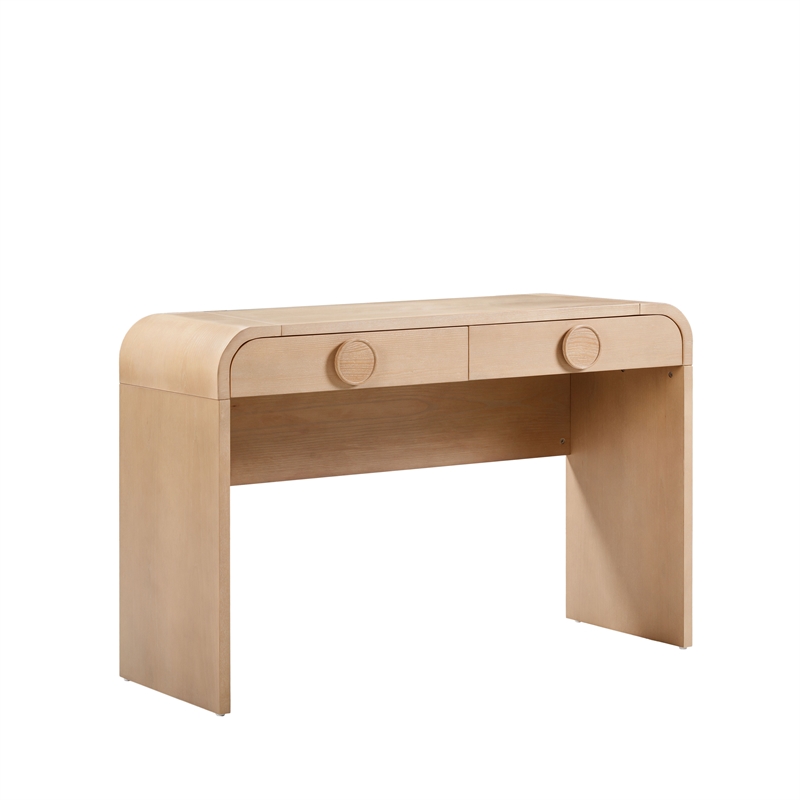 Maklaine Modern Contemporary Natural Ash 2-Drawer Vanity Desk