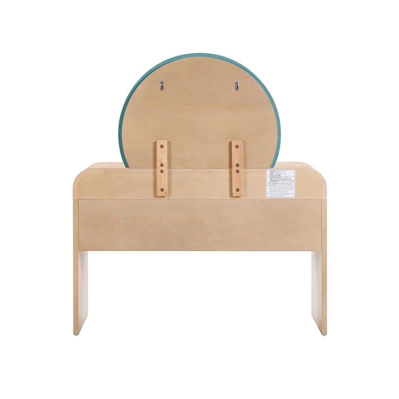 Maklaine Modern Contemporary Natural Ash 2-Drawer Vanity Desk