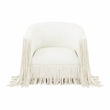 Maklaine Modern Contemporary Ivory Vegan Leather Swivel Chair