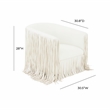 Maklaine Modern Contemporary Ivory Vegan Leather Swivel Chair