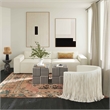 Maklaine Modern Contemporary Ivory Vegan Leather Swivel Chair