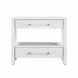 Maklaine Engineered Wood White Nightstand Rectangular 26