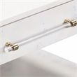 Maklaine Engineered Wood White Nightstand Rectangular 26