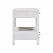 Maklaine Engineered Wood White Nightstand Rectangular 26
