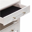 Maklaine Engineered Wood White Nightstand Rectangular 26