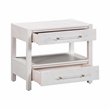 Maklaine Engineered Wood White Nightstand Rectangular 26