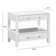 Maklaine Engineered Wood White Nightstand Rectangular 26