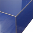 Maklaine Modern Contemporary Glass Coffee Table in Blue Finish